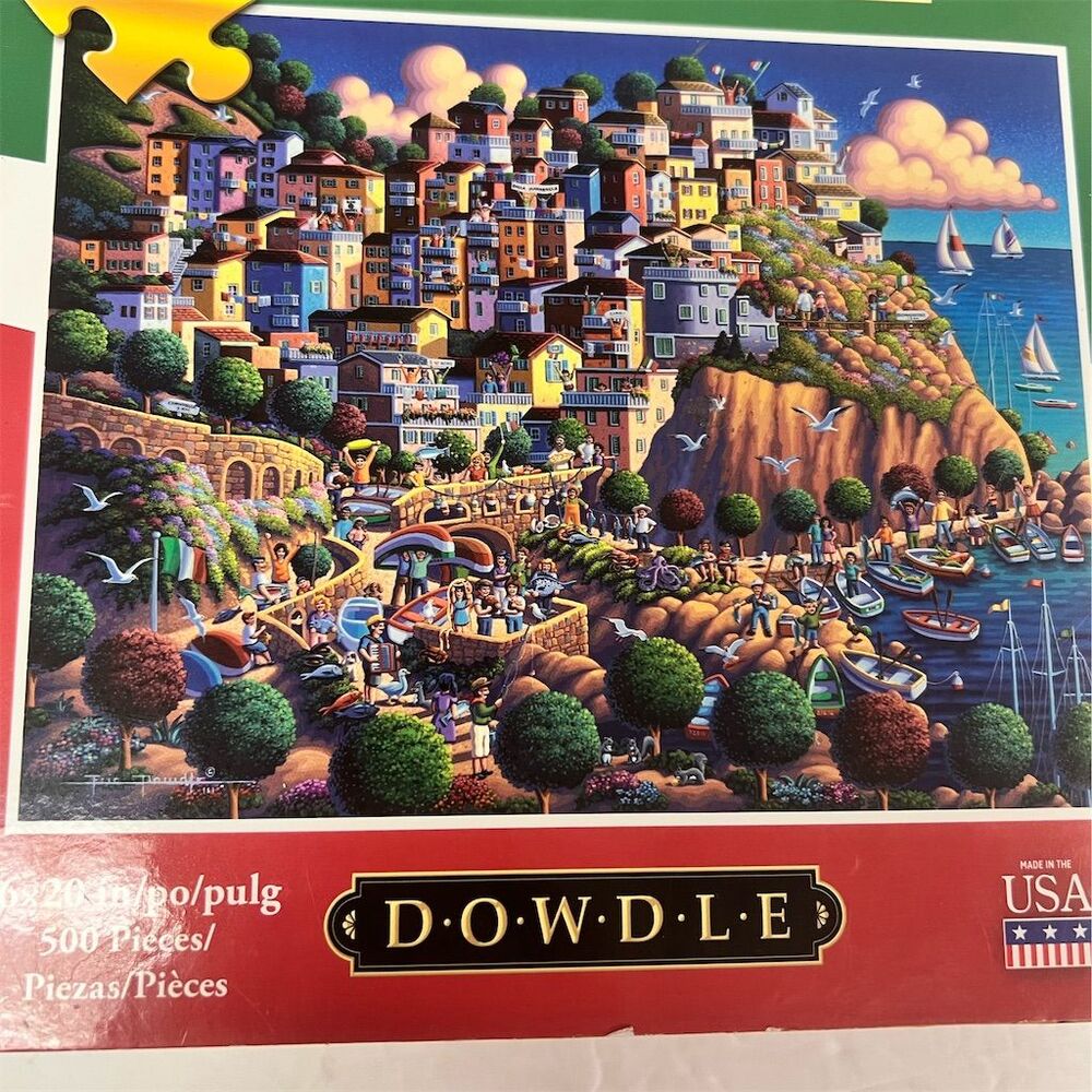 Dowdle Folk Art Jigsaw Puzzle Italy's Cinque Terre 500 Pieces